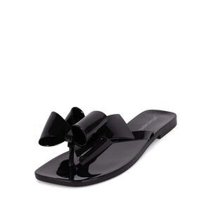 Jeffrey Campbell Sugary Jelly Bow Flip Flops Black Size 7